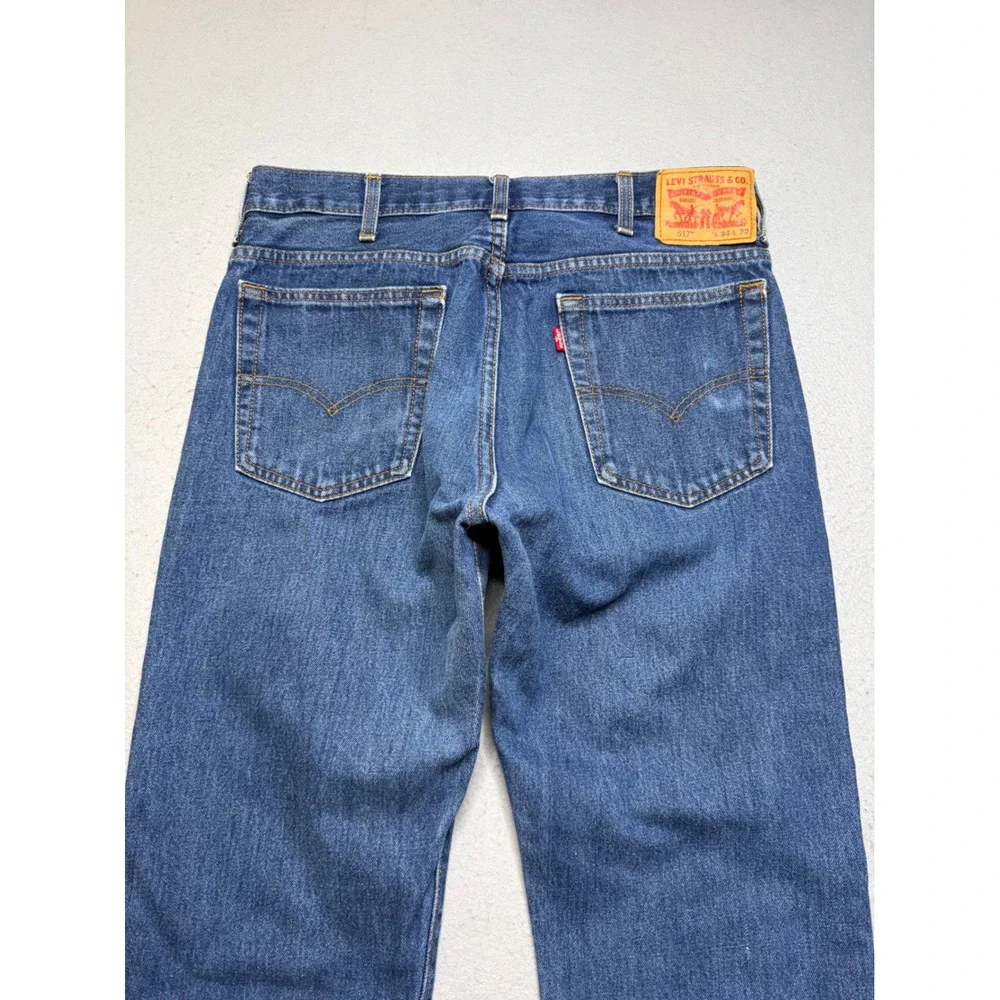Levi's 517 Bootcut Jeans Mens 34x32 Blue Medium Wash Y2K Denim Classic Fit